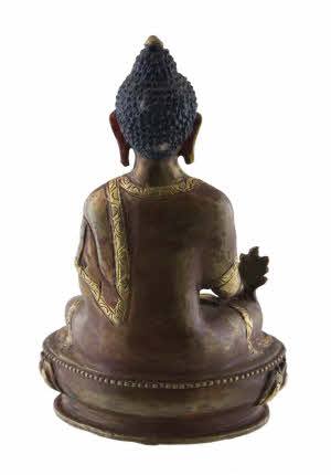 Statue tibétaine du Bouddha de la Médecine en bronze – Bhaisajyaguru, symbole de guérison et de sagesse
