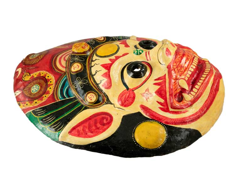 Masque Vahari Népalais – Déesse Hindoue Pour Danse Rituelle