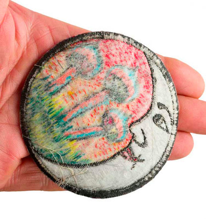 Écusson Brodé Lune Et Champignon Psychédélique – Patch Artisanal Du Népal