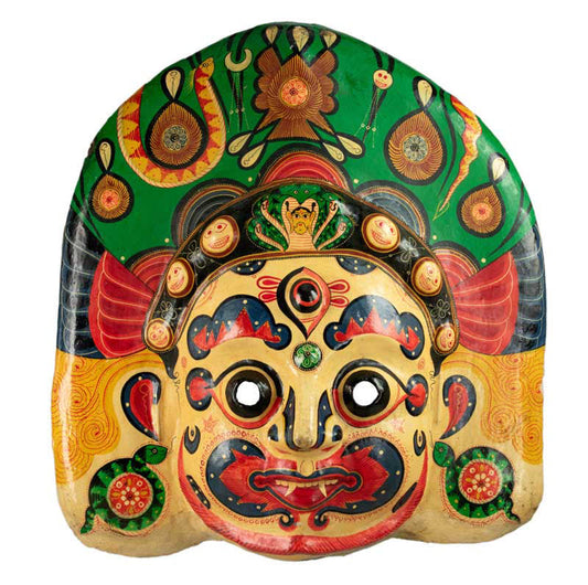 Masque Lakhe Népalais – Masque De Danse Rituelle Du Festival Indra Jatra