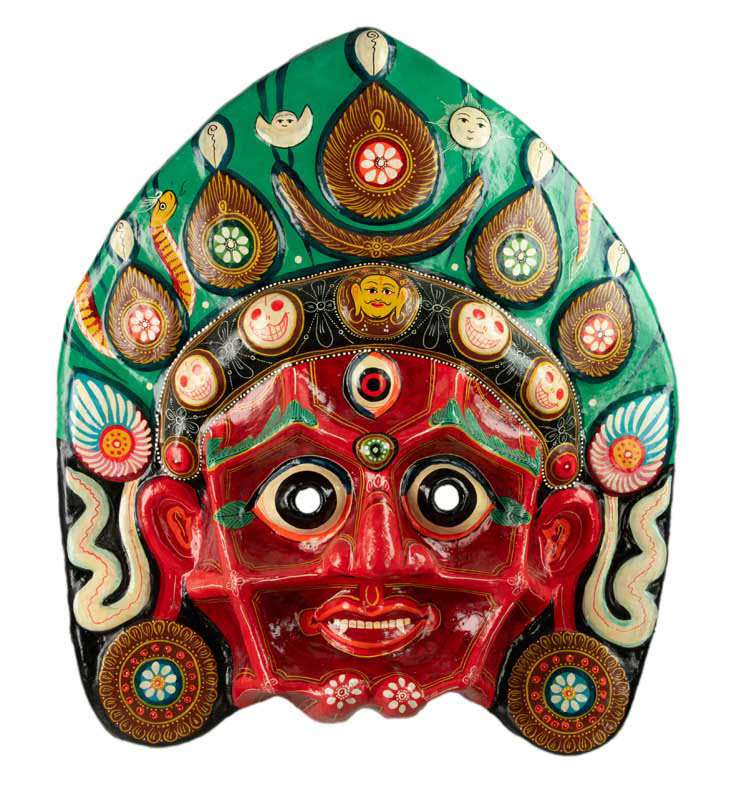 Masque Lakhey Népalais – Grand Masque De Danse Rituelle Du Festival Indra Jatra