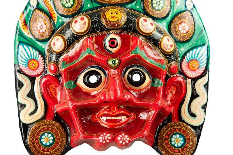 Masque Lakhey Népalais – Grand Masque De Danse Rituelle Du Festival Indra Jatra