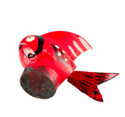Magnet Poisson Rouge En Coque De Pistache – Artisanat Miniature