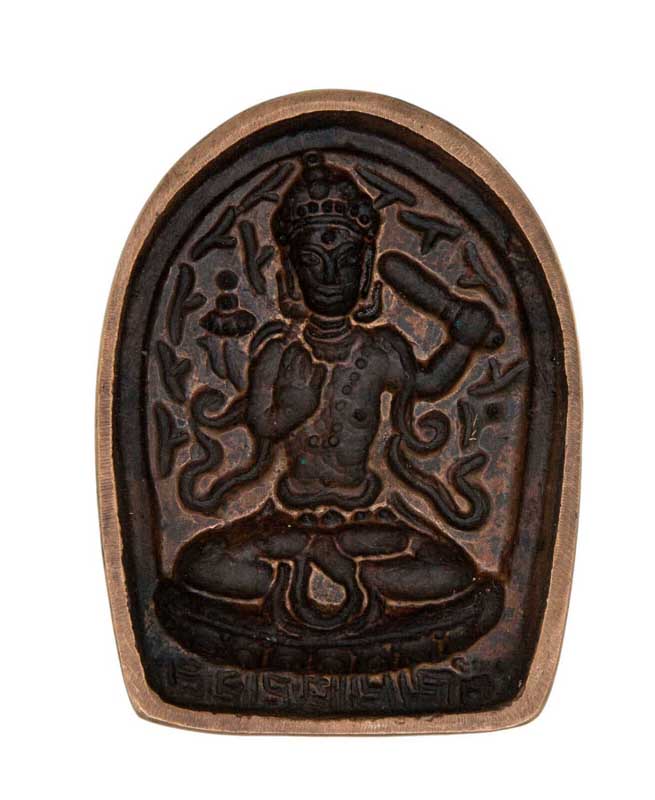 Moule Tsa-Tsa Manjushri En Alliage De Cuivre – Objet Rituel Du Bouddhisme Tibétain