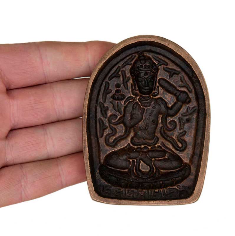 Moule Tsa-Tsa Manjushri En Alliage De Cuivre – Objet Rituel Du Bouddhisme Tibétain