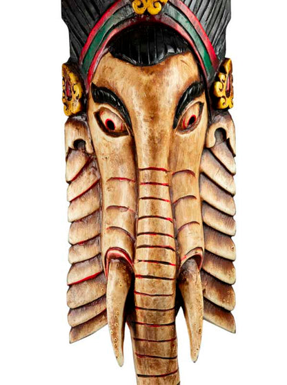 Statue Ganesh En Bois De Peuplier – Décoration Artisanale Du Népal