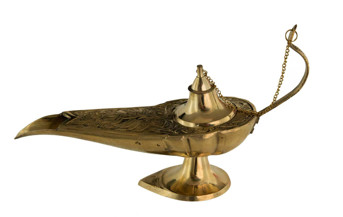 Grande Lampe d’Aladin en Laiton 28 cm – Artisanat Indien Fait Main