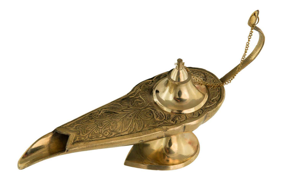 Grande Lampe d’Aladin en Laiton 28 cm – Artisanat Indien Fait Main