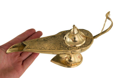 Grande Lampe d’Aladin en Laiton 28 cm – Artisanat Indien Fait Main