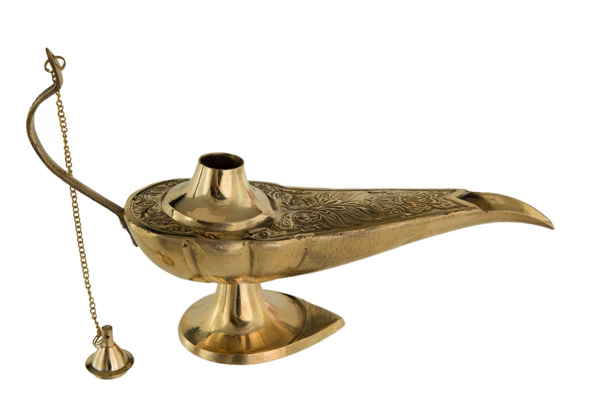 Grande Lampe d’Aladin en Laiton 28 cm – Artisanat Indien Fait Main