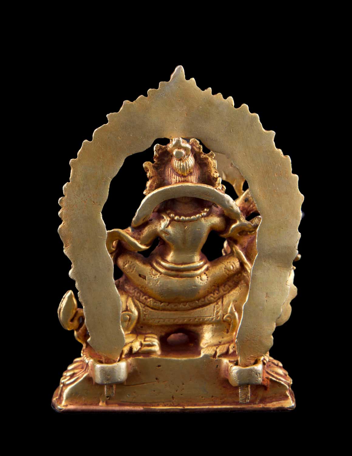 Statue de Vaishravana Namtose en alliage de cuivre doré – Gardien céleste du Nord et de l’abondance