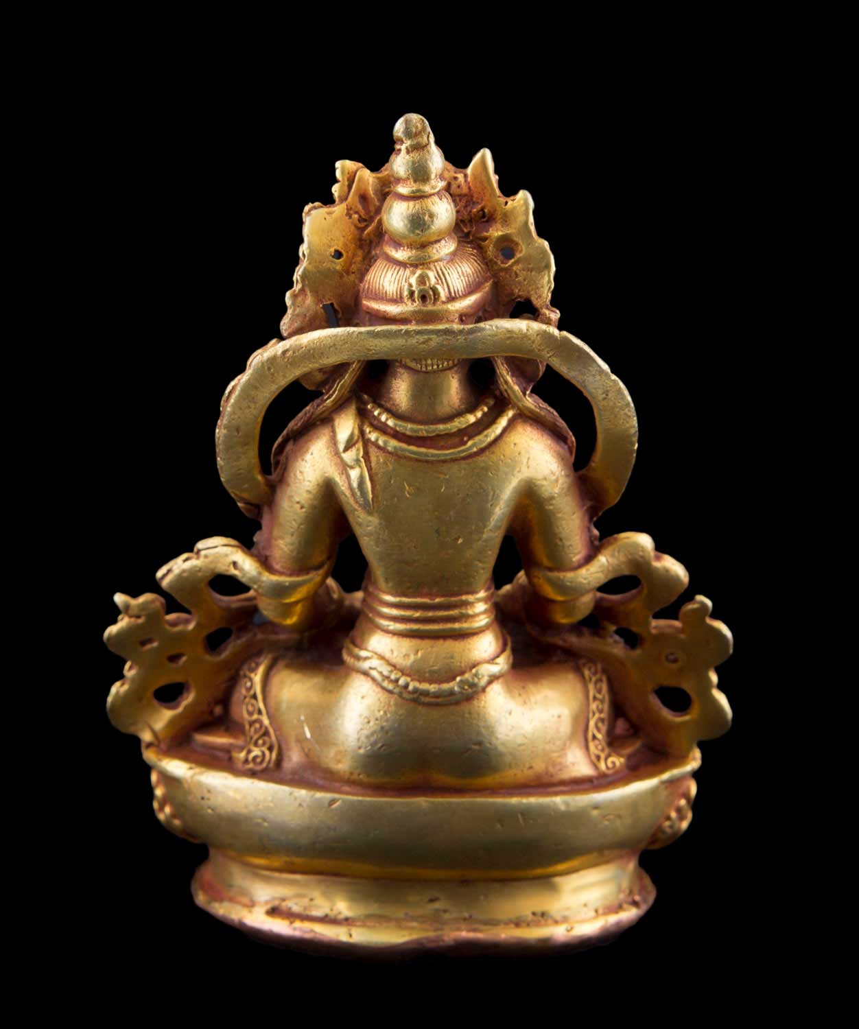 Statue Aparmita Amitayus en alliage de cuivre doré – Bouddha de la longévité et de la sagesse