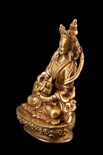Statue Aparmita Amitayus en alliage de cuivre doré – Bouddha de la longévité et de la sagesse