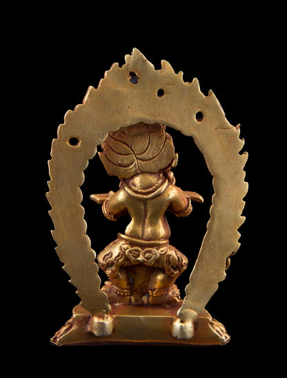 Statue de Mahakala en cuivre doré – Protecteur spirituel du bouddhisme tibétain