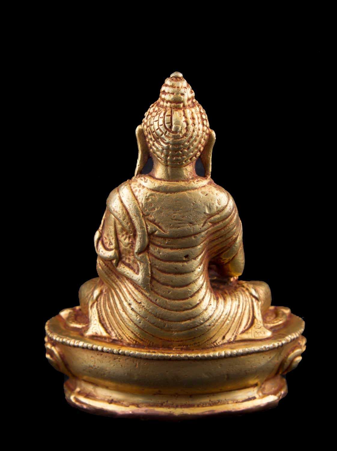 Statue de Bouddha Amitabha en cuivre doré – Artisanat tibétain du Népal