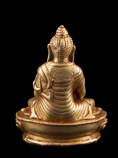 Statue de Bouddha Amitabha en cuivre doré – Artisanat tibétain du Népal