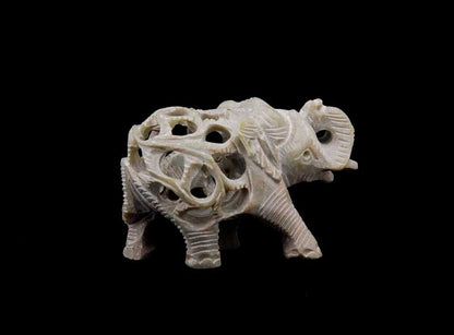 Sculpture Éléphant En Pierre – Pièce Unique Faite Main