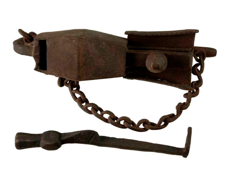 Ancien Cadenas Traditionnel En Fer Forgé – Artisanat Du Népal Et De L'Inde