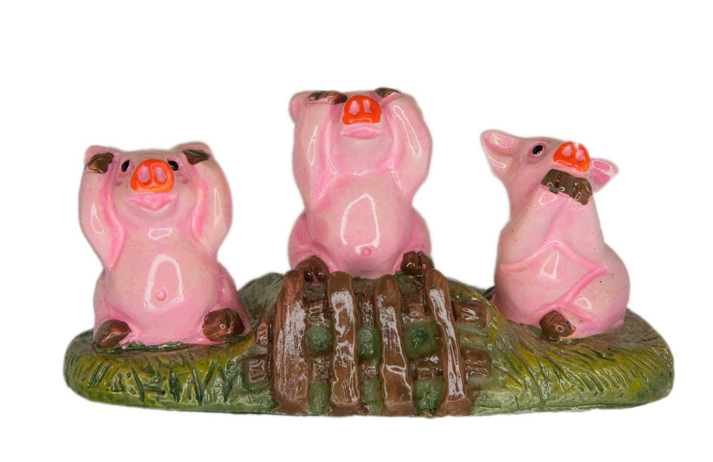 Statue 3 Petits Cochons De La Sagesse – Figurine Asiatique - Les Trois Singes De La Sagesse