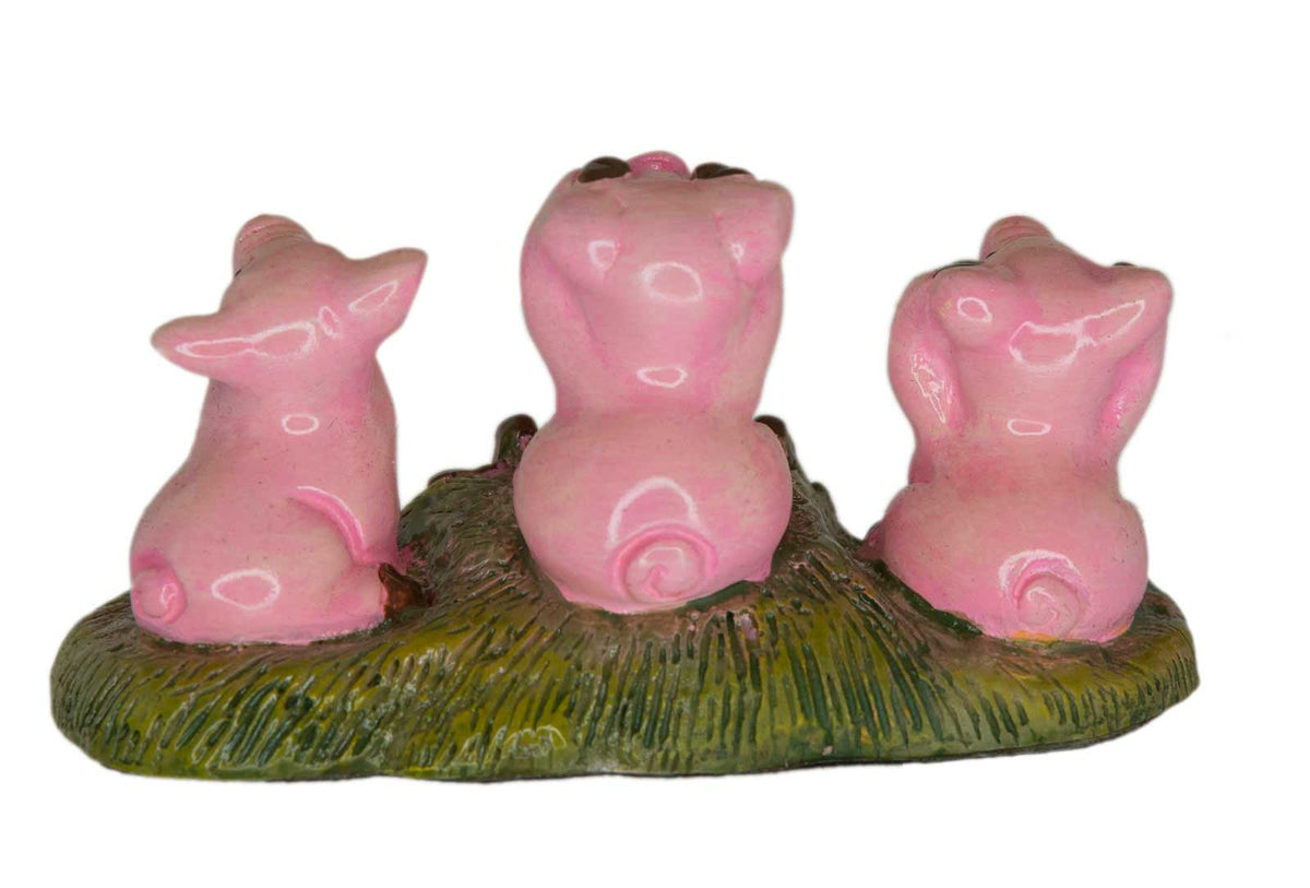 Statue 3 Petits Cochons De La Sagesse – Figurine Asiatique - Les Trois Singes De La Sagesse