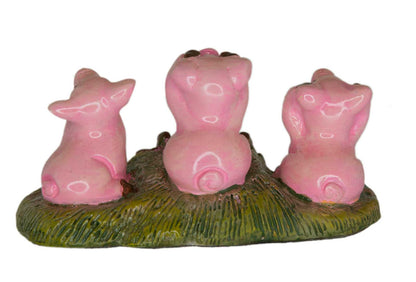 Statue 3 Petits Cochons De La Sagesse – Figurine Asiatique - Les Trois Singes De La Sagesse