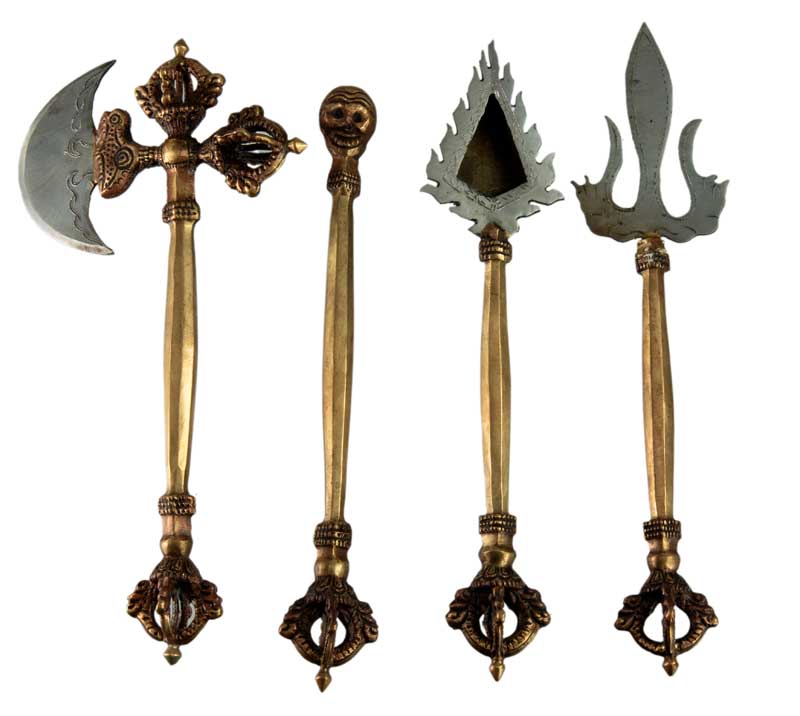 Ensemble de 14 Outils Rituels Bouddhistes Tantriques – Set Complet Vajrayana Népalais