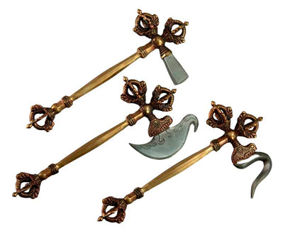 Ensemble de 14 Outils Rituels Bouddhistes Tantriques – Set Complet Vajrayana Népalais