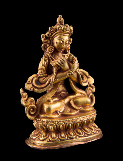 Statue de Vajradhara en cuivre doré – Bodhisattva tibétain de la sagesse ultime
