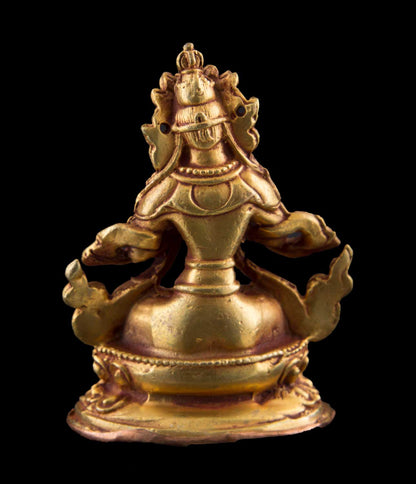 Statue de Vajradhara en cuivre doré – Bodhisattva tibétain de la sagesse ultime