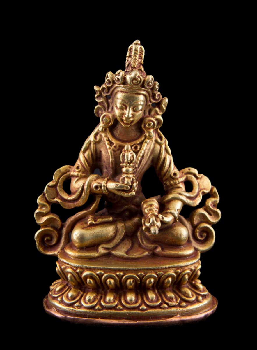 Statue de Vajrasattva en cuivre doré – Bodhisattva tibétain de la purification