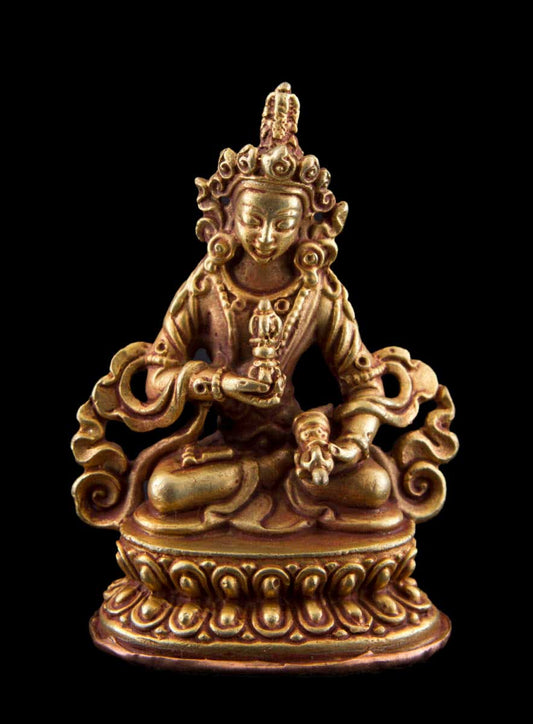 Statue de Vajrasattva en cuivre doré – Bodhisattva tibétain de la purification