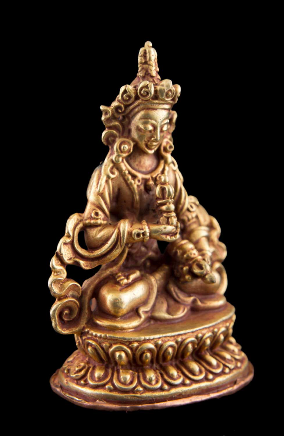 Statue de Vajrasattva en cuivre doré – Bodhisattva tibétain de la purification