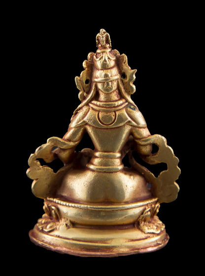 Statue de Vajrasattva en cuivre doré – Bodhisattva tibétain de la purification