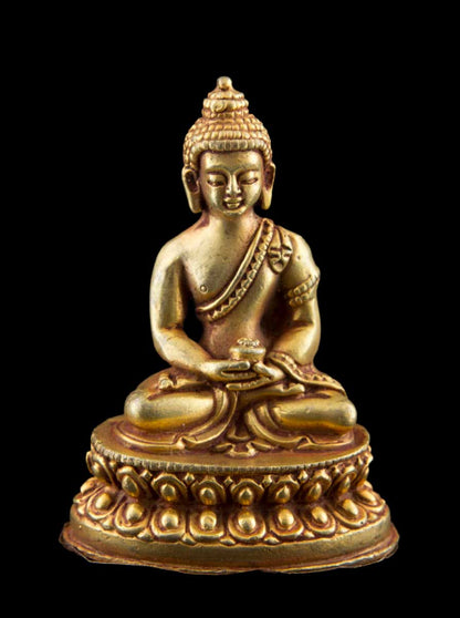 Statue de Bouddha Amitabha en alliage de cuivre – Artisanat népalais authentique de Patan