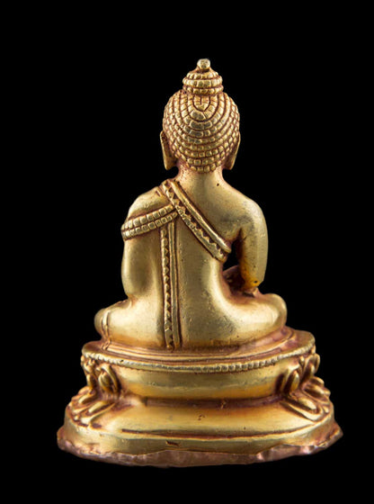 Statue de Bouddha Amitabha en alliage de cuivre – Artisanat népalais authentique de Patan