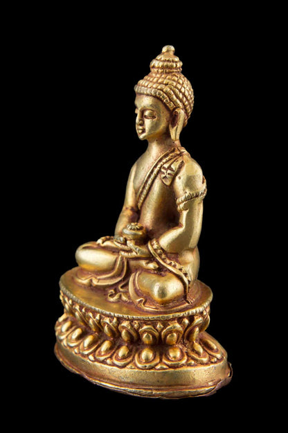 Statue de Bouddha Amitabha en alliage de cuivre – Artisanat népalais authentique de Patan