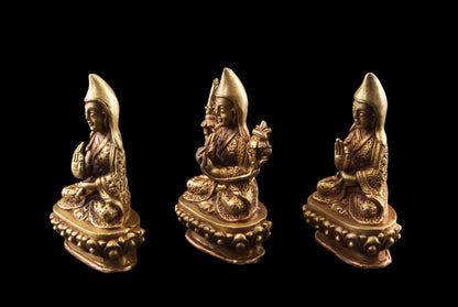 Set de statues Lama Tsongkhapa et ses disciples en alliage de cuivre – Transmission de la sagesse du bouddhisme tibétain