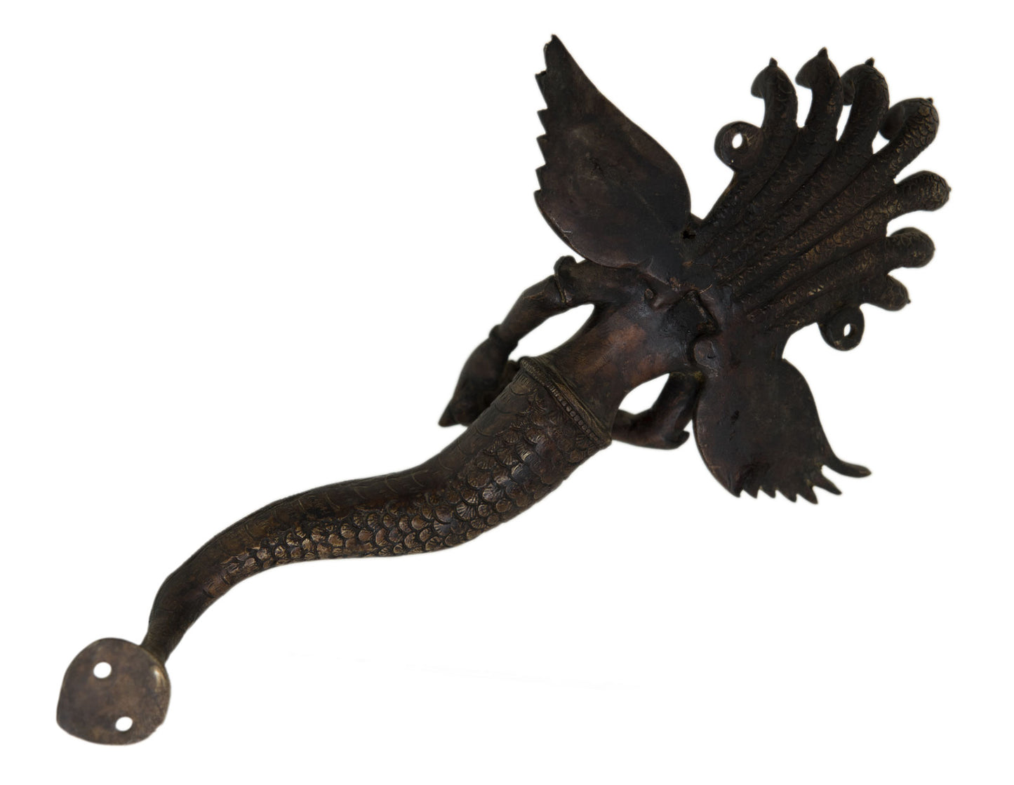 Statue / Poignée de porte Naga Kanya en Laiton – Artisanat Indien et Symbole de Protection
