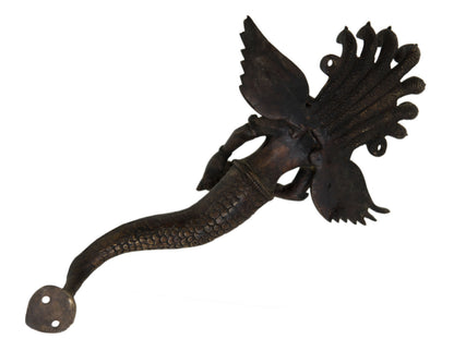 Statue / Poignée de porte Naga Kanya en Laiton – Artisanat Indien et Symbole de Protection