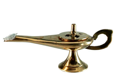 Lampe d’Aladin en Laiton 12,5 cm – Patine Dorée – Artisanat Indien