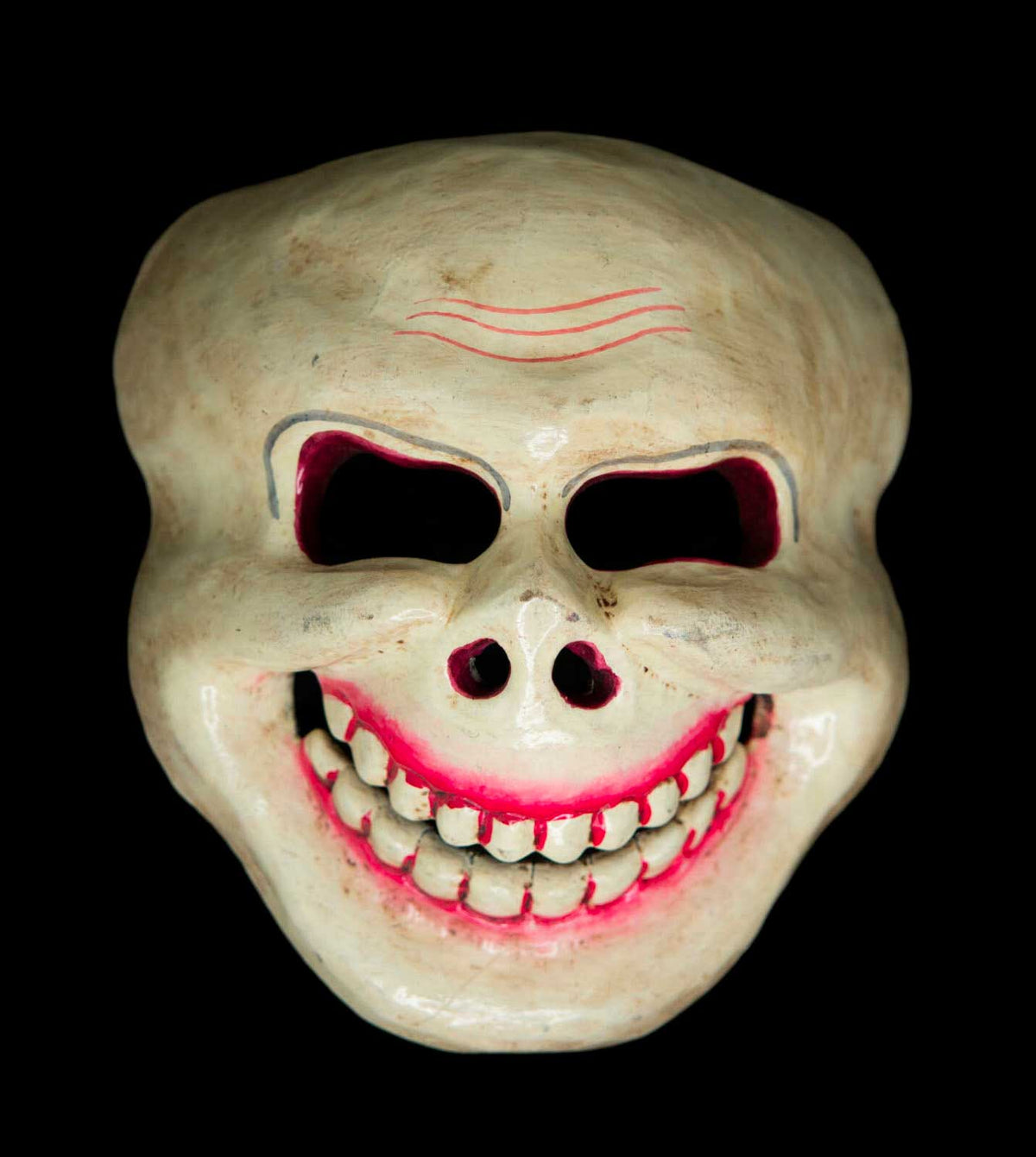 Petit Masque Citipati Tête de Mort – Danse Cham Tibétaine en Bois