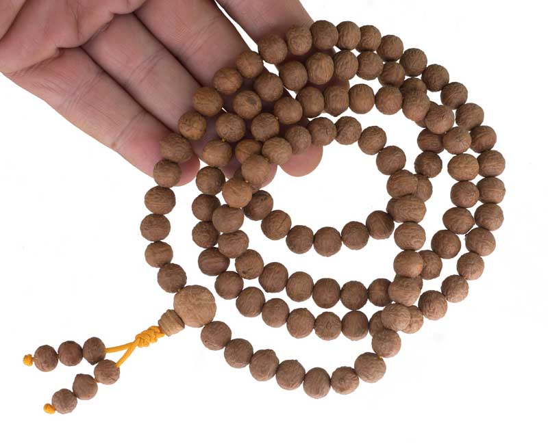 Mala Tibétain Raktu – Collier Rosaire Des Montagnes Œil Du Phoenix