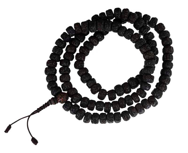 Mala Tibétain en Graines de Rudraksha 11/12 mm – Collier Rosaire Népalais