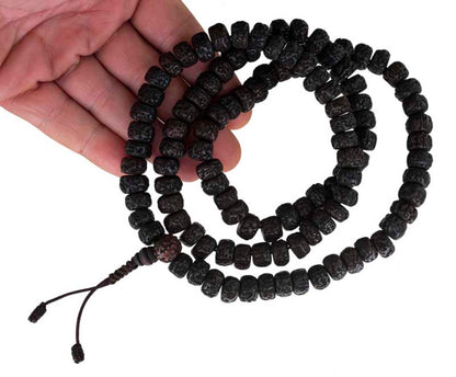 Mala Tibétain en Graines de Rudraksha 11/12 mm – Collier Rosaire Népalais