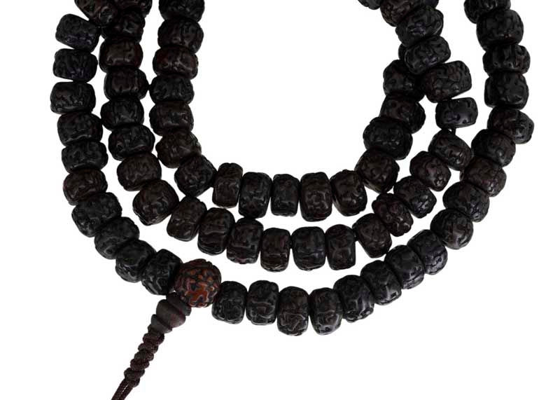 Mala Tibétain en Graines de Rudraksha 11/12 mm – Collier Rosaire Népalais