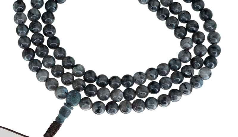 Mala Tibétain Labradorite Véritable – Collier Bouddhiste Pour La Méditation