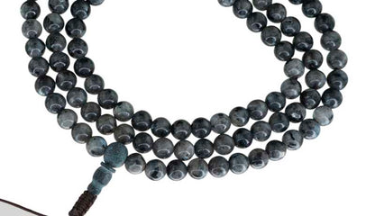 Mala Tibétain Labradorite Véritable – Collier Bouddhiste Pour La Méditation