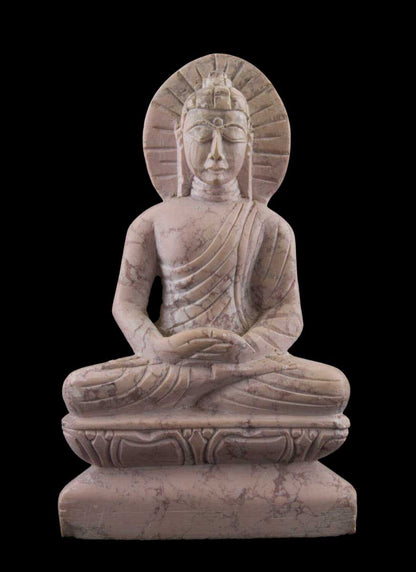 Statue Lord Bouddha Ashokottama en pierre ollaire – Sculpture artisanale indienne unique
