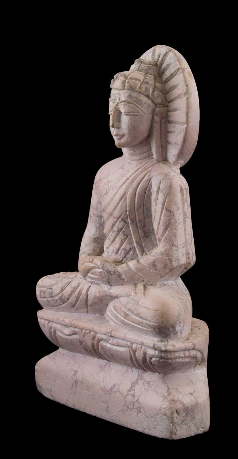 Statue Lord Bouddha Ashokottama en pierre ollaire – Sculpture artisanale indienne unique