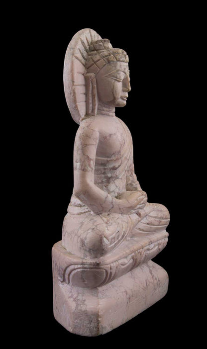 Statue Lord Bouddha Ashokottama en pierre ollaire – Sculpture artisanale indienne unique
